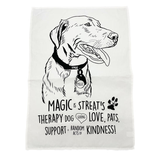STREAT Tea Towel (feat. Magic the therapy dog)