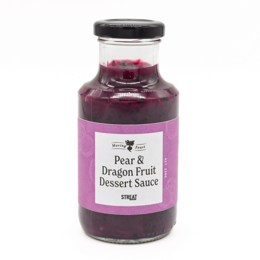 Pear & dragon fruit dessert sauce