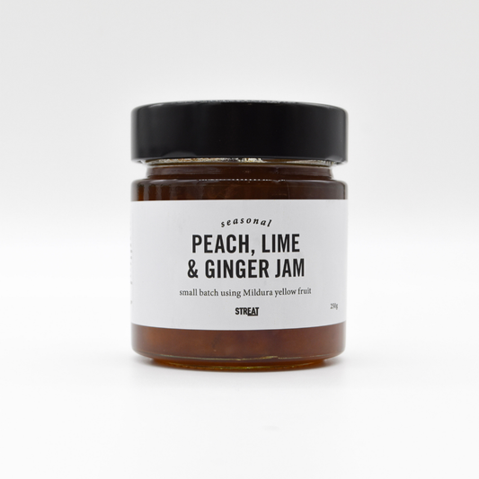 Peach, lime and ginger jam